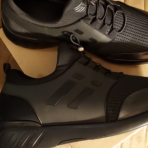 NWOT Men's Height Increasing Elevator Shoes Leather Knitted Slip-on . - Picture 3 of 11